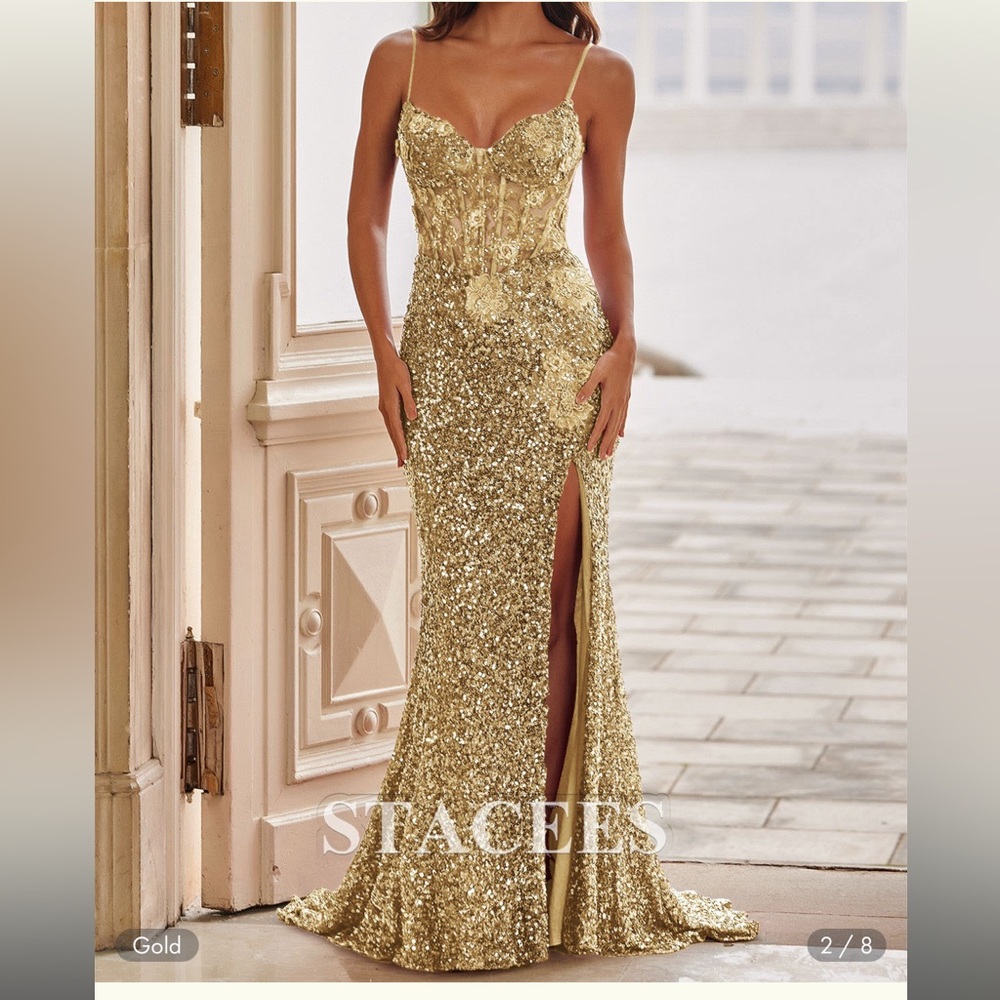 Gold Sequin Evening Gown